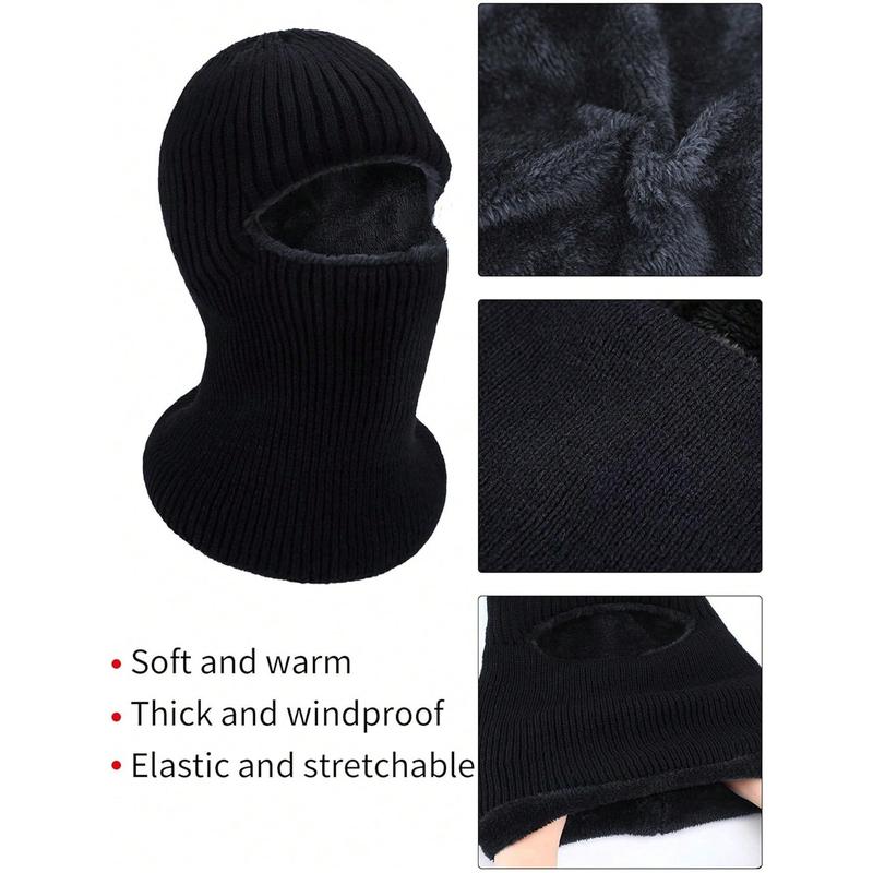 Fashion New Style Ski Mask for Men Winter Knitted Windproof Neck Full Face Mask Balaclava Hats 1 Hole Ski Mask Fleece for Men Women Winter Favors Face Scarf Winter