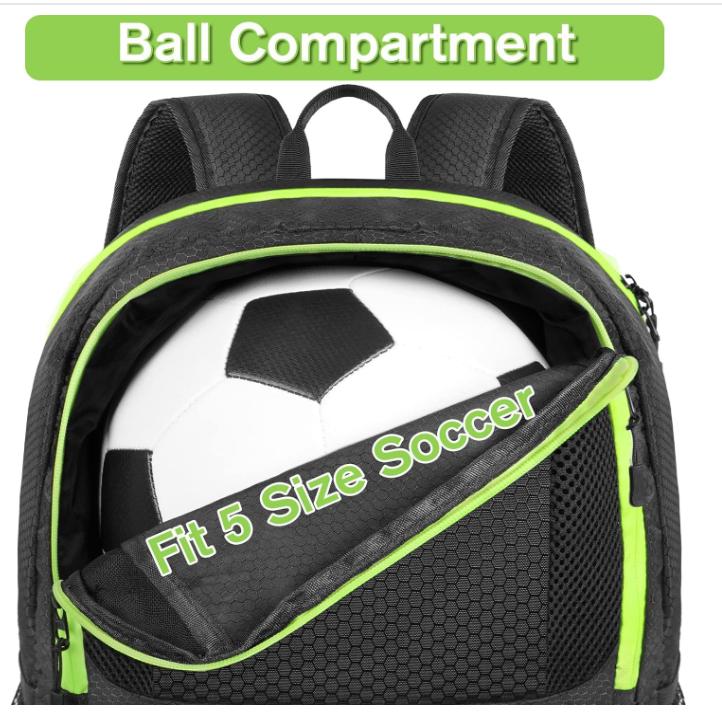 Soccer Backpack, Soccer Bag with Ball Holder, Water resistant Sport Equipment Bags Fit Basketball Volleyball Football