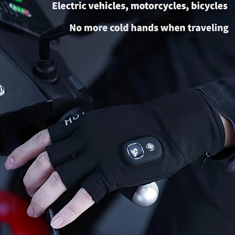 Heated Gloves, Unisex Half-finger Gloves, Built-in Battery Can Be Automatically Heated To Warm Hands, Adjustable Temperature Washable, Outdoor Touch Screen Sports Gloves, Riding Gloves, Suitable For Skiing, Running, Riding, Hunting, Work And Study