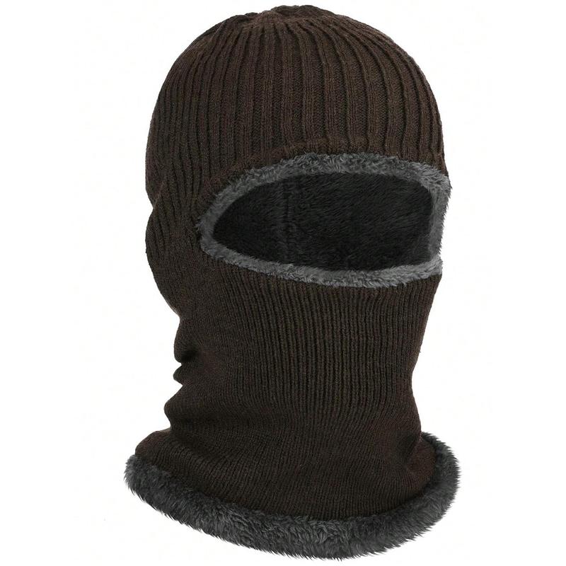 Fashion New Style Ski Mask for Men Winter Knitted Windproof Neck Full Face Mask Balaclava Hats 1 Hole Ski Mask Fleece for Men Women Winter Favors Face Scarf Winter