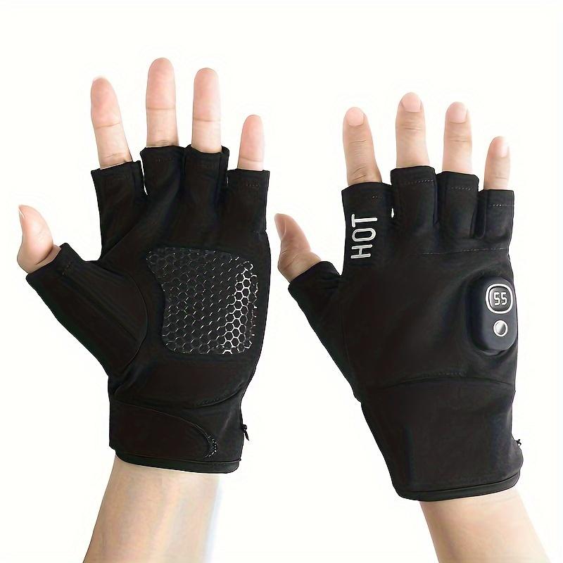 Heated Gloves, Unisex Half-finger Gloves, Built-in Battery Can Be Automatically Heated To Warm Hands, Adjustable Temperature Washable, Outdoor Touch Screen Sports Gloves, Riding Gloves, Suitable For Skiing, Running, Riding, Hunting, Work And Study