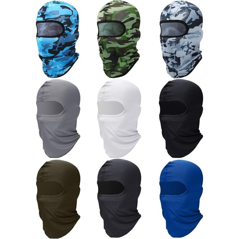 9 Count Ski Mask for Men Balaclava Face Mask Summer Face Mask Balaclava Full Face Mask Breathable Hood for Outdoor Use