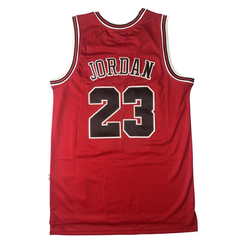 MJ stitched Men's Sleeveless Basketball Jersey Red