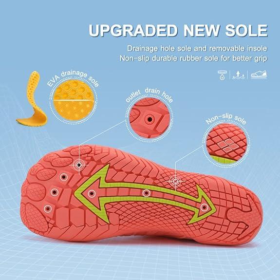 Water Shoes for Women Men Beach Shoes Women Swim Shoes Pool Shoes River Shoes Barefoot Shoes Quick Dry Slip-on for Pool Beach Surf Water Park Yoga