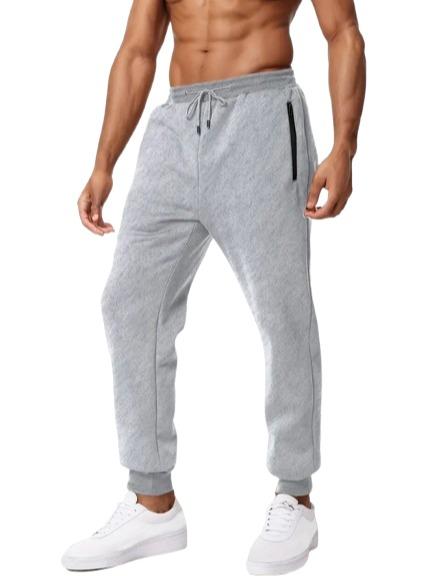 {3-Pack} Men's Essential Fleece Jogger Pants with Tech Zipper Pockets