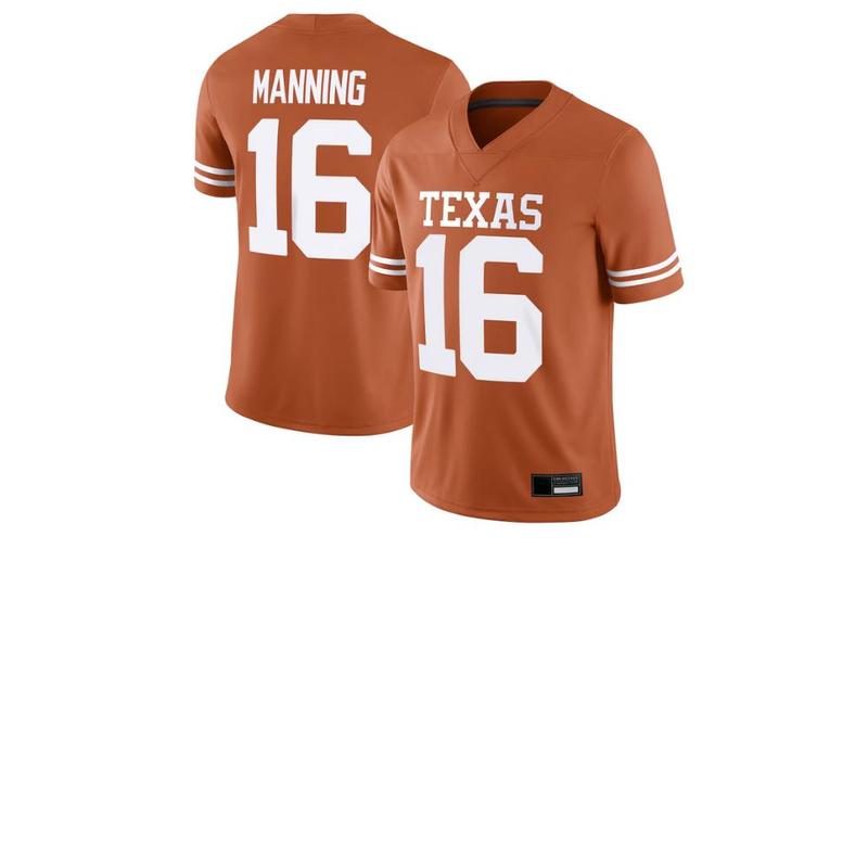 #16 Manning Texass Longhorns Football Game Jersey, College football apparel, NCAA gear, Athletic wear, Football fan merchandise, gift for him