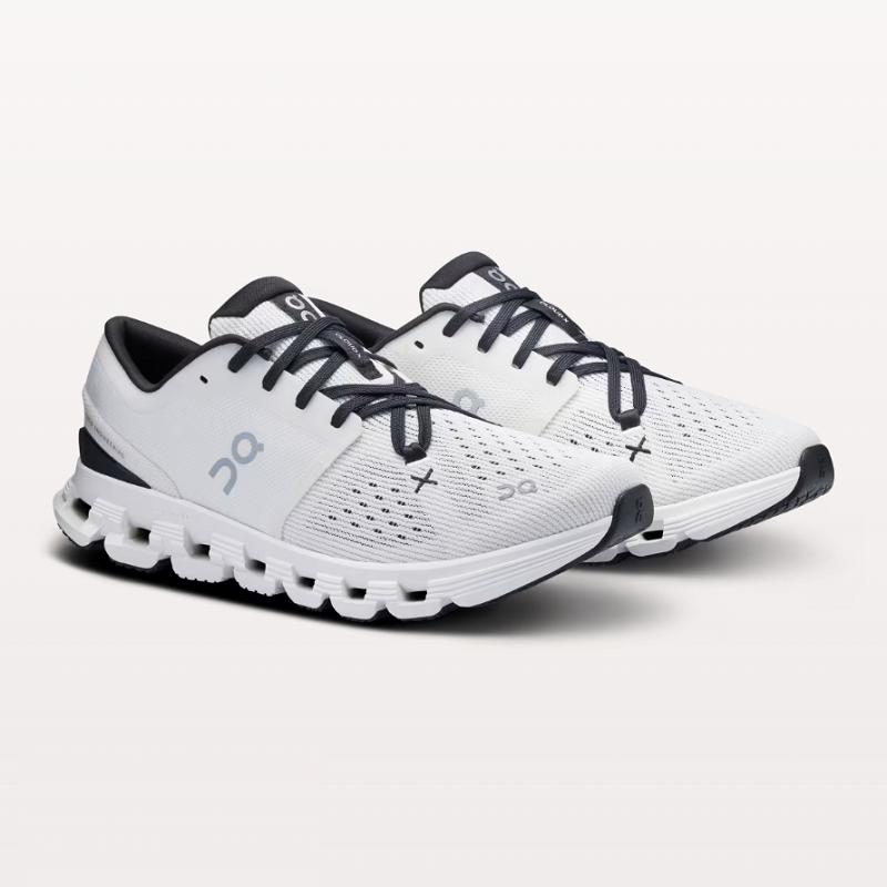 On Women's Cloud X 4 Running Shoes, Ivory & Black - Full size