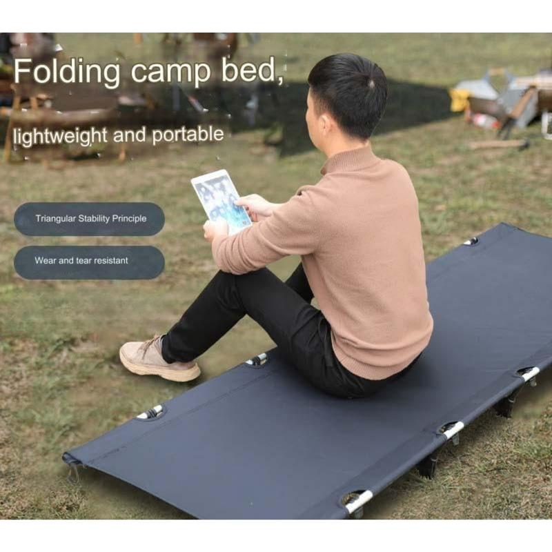 Ultralight Portable Folding Bed - Durable Aluminum Alloy Design for Seamless Camping, Hiking & Office Naps - Perfect Single Bed Solution for Outdoor Adventures christmas 2024 ornament