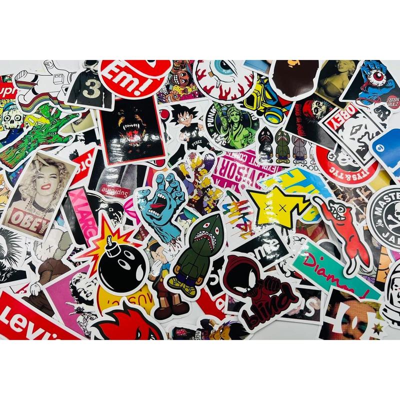 100 count Skateboard Decal Pack Cool Waterproof Stickers for Laptop Water Bottle Suitcase Phone Luggage, Skateboarding Stickers Decal for Adults