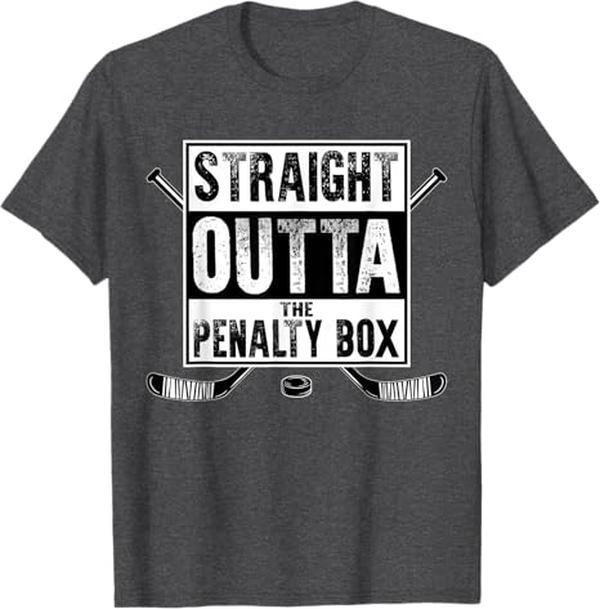 Vintage Ice Hockey Player Gift Straight Outta The Penalty Box T-Shirt Ice Hockey Shirts Hockey Lover Gift, Hockey Sports Shirts Hockey Player Shirt, Hockey Team T Shirt