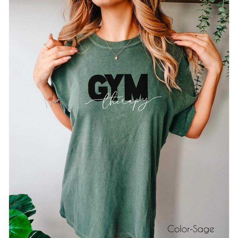 Women’s Workout Shirt - Oversized Gym Shirt - Gym Therapy Shirt - Gym Shirt - Women Gym Attire - Minimalist Gym Shirt Sweatshirt, Hoodie, Comfort Colors