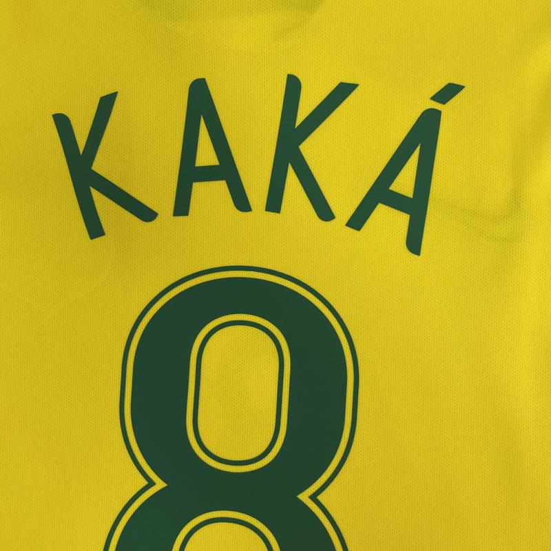 2006 World Cup Brazil Home Short Sleeve 8# Kaka fans Version Retro Soccer Jersey