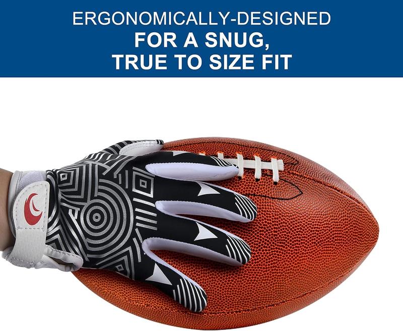 Youth Football Gloves   Grip Receiver Gloves with Super Stick Ability for  Game Experience