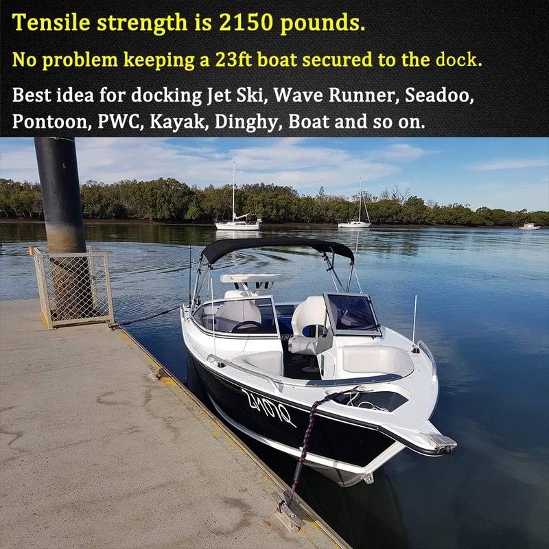 The Boat Bungee Dock Lines, Jet Ski Accessories, Quick and Easy Dock Rope for PWC Jet Ski Seadoo WaveRunner Pontoon Boat Bass Boat