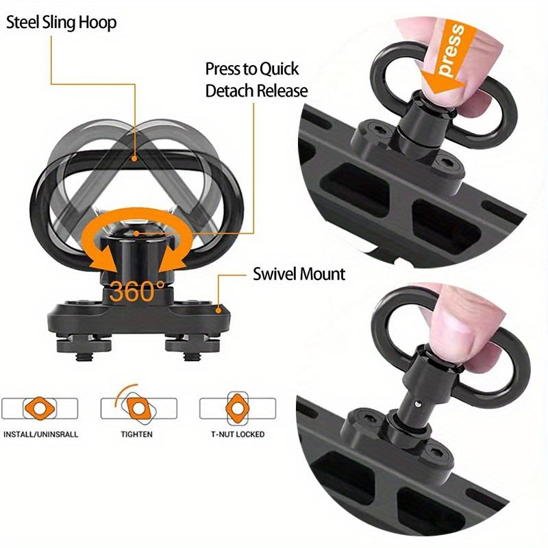 2 pcs 2-Point Sling Quick Adjust with Swivels, 2 PCS Sling Mount Straps with Fast Adjust Thumb Loop