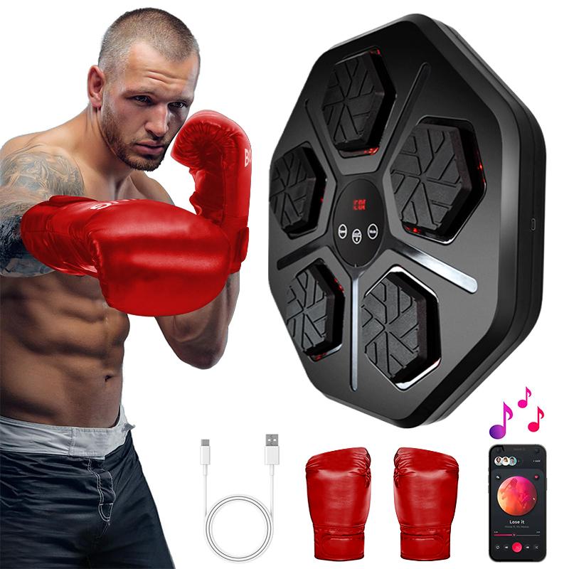 Music Boxing Machine with Boxing Gloves, Wall Mounted Smart Bluetooth Music Boxing Trainer, Electronic Boxing Target Workout Punching Equipment for Home, Boxing Equipment,Gym Equipment,Music Boxing Machine for Adults,Music Boxing,Music Punching Machine