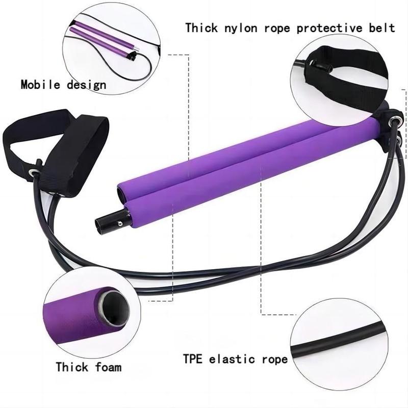 Resistance Band Bar, 1 Count Multifunctional Yoga Pilates Bar, Pilates Resistance Bar, Workout Equipment for Home Gym, yogachallenge, Exercise Equipment