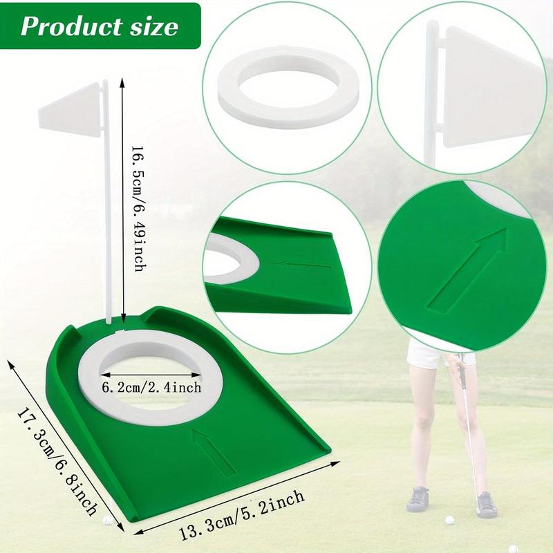 Golf Putting Cup with Flag, 2 Counts set Indoor Golf Putting Hole, Golf Hole Training Aid Equipment, Golf Training Equipment for Indoor Outdoor Use