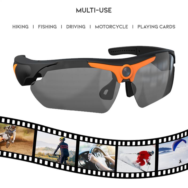 xPOWR Camera Video Sunglasses, 1080P HD Outdoor Sports Smart Glasses with Polarizing Lenses, Film Hands Free for Taking Photo, Hunting, Cycling, Running, Driving, Travel