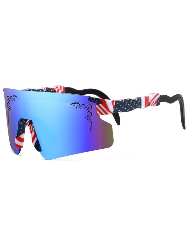 Unisex Sporty Shield Sunglasses, Trendy Casual Colorblock Lightweight Cycling Sunglasses for Men & Women, Outdoor Sports Eyewear for Cycling & Hiking & Running