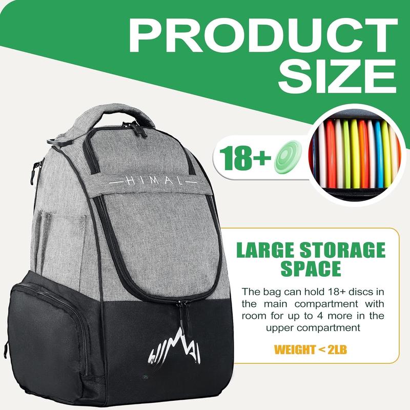 Disc Golf Bag Holds 22+ Discs, Durable Disc Golf Backpack with Large Capacity, and Multiple Storage Pockets