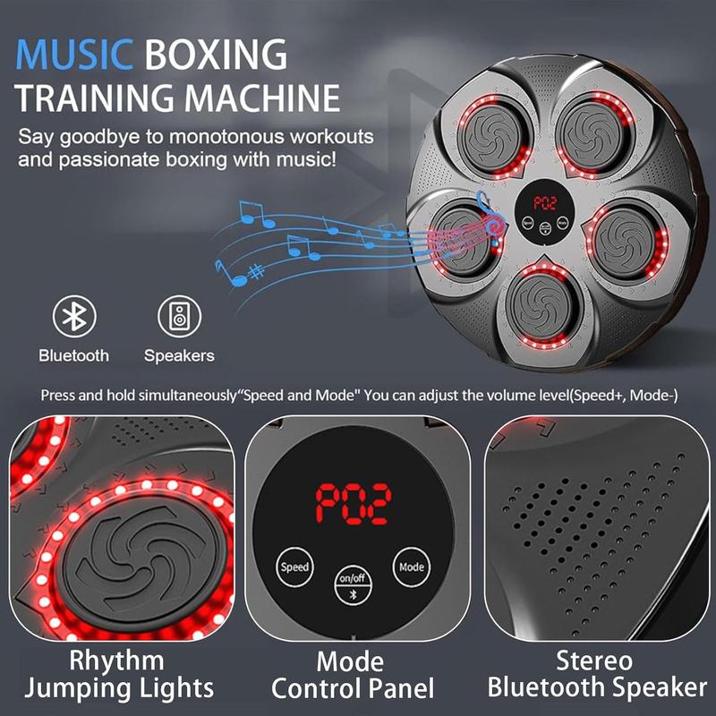 Music Boxing Machine with Boxing Gloves, Home Smart Bluetooth Boxing Equipment, Boxing Machine Wall Mounted, Rechargeable Boxing Training Equipment, Music Boxing Machine for Adults