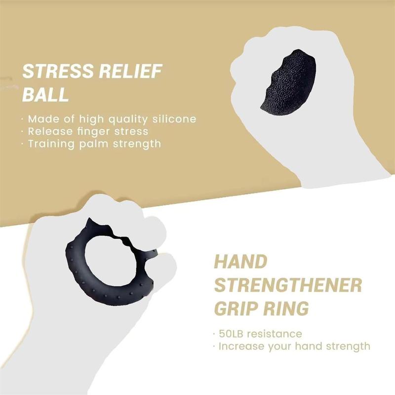 Grip Strengthener Forearm Strengthener Hand Grips Strengthener Kit-5 Pack,Grip Ring & Stress Relief Grip Ball for Athletes