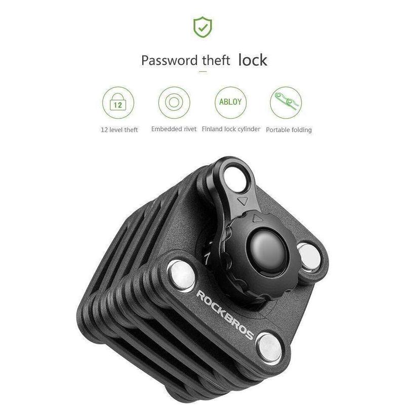 ROCKBROS National Patent Award Bike Bicycle High Security Drill Resistant Lock Password Key Theft Lock Cylinder Lock