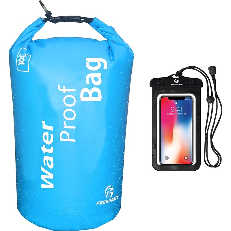 Waterproof Dry Bag - Lightweight Dry Sack with Seals and Waterproof Case - Float on Water - Keeps Gear Dry for Kayaking, Beach, Rafting, Boating, Hiking, Camping and Fishing Freegrace