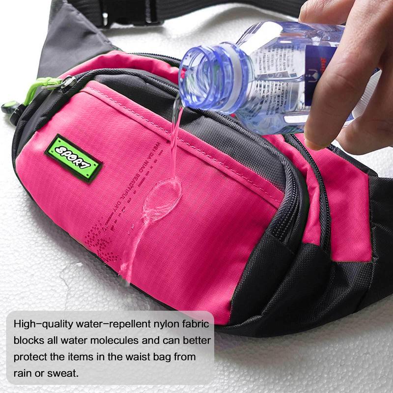 Large Size Zipper Waist Bag, Portable Sports Waist Bag with 4 Counts Zipper Pockets, Waist Bag for Running, Jogging, Cycling, Hiking, Camping