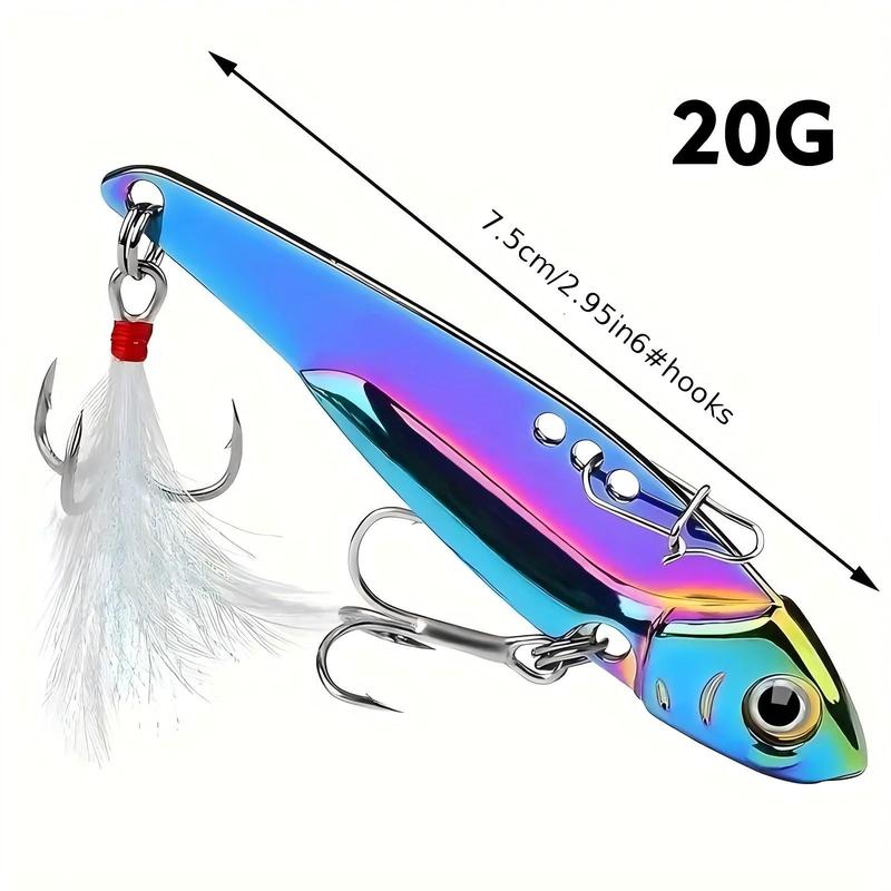 Artificial Fishing Lure, 1 Count Glitter Long Casting Lure with Hook & Feather, Fishing Accessories for Outdoor Fishing, Fishing Supplies, Christmas Gift