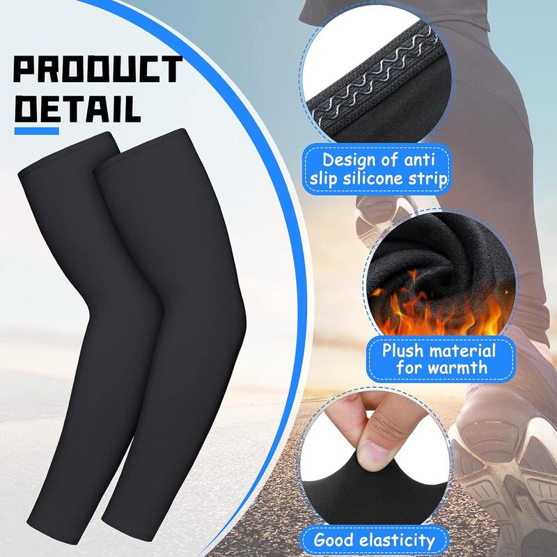 4 Pieces Thermal Arm Warmer Compression Arm Sleeve for Men Women Winter Outdoor Activities Cycling Basketball Running Skylety