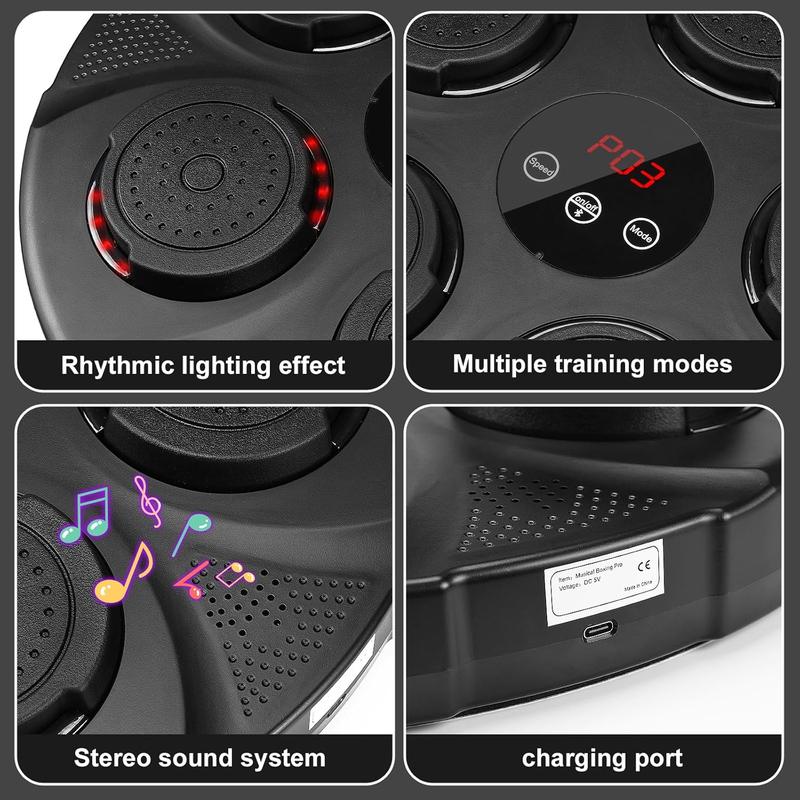 Music Boxing Machine with Boxing Gloves, Home Smart Bluetooth Boxing Equipment, Boxing Machine Wall Mounted, Rechargeable Boxing Training Equipment, Music Boxing Machine for Adults