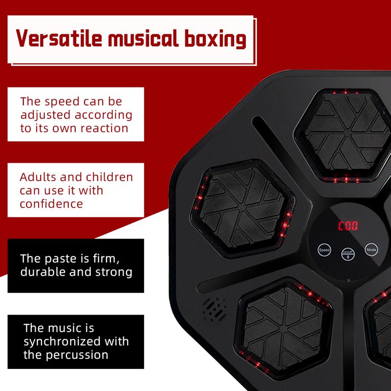 Music Boxing Machine with Boxing Gloves, Wall Mounted Smart Bluetooth Music Boxing Trainer, Electronic Boxing Target Workout Punching Equipment for Home, Boxing Equipment,Gym Equipment,Music Boxing Machine for Adults,Music Boxing,Music Punching Machine