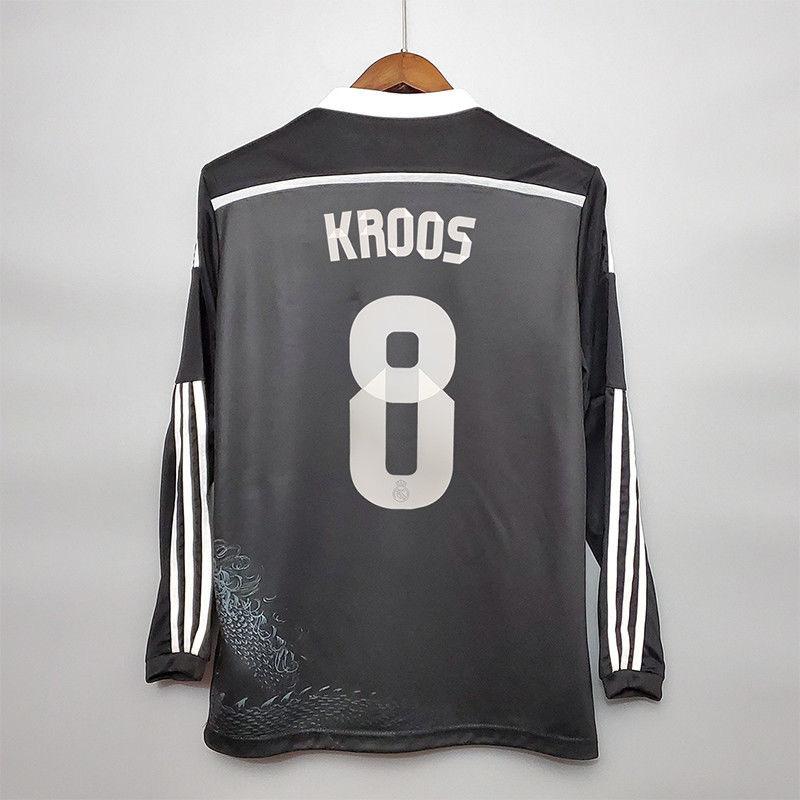 1415 Two away Long sleeved 7 Cristiano Ronaldo 9 Benzema 11 Bell Retro Football Jersey