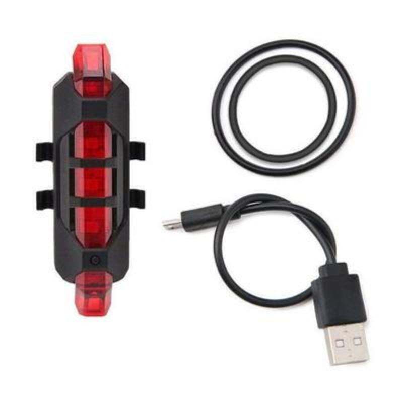 4pcs set Rechargeable Bike Light, Night Riding Warning Light With Random Color USB Cable, Mountain Bike Tail Light