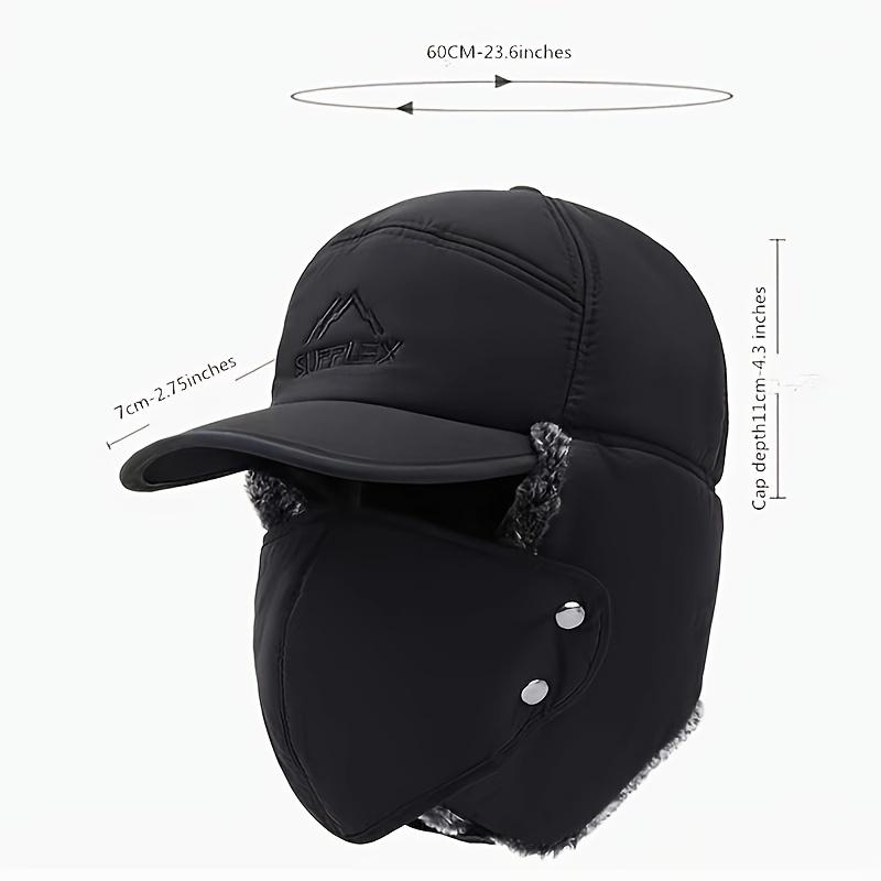 Winter Thermal Hat with Ear Flaps & Detachable Face Mask - Windproof, Warm for Skiing, Skating & Mountain Biking Trapper Hats for Men Women