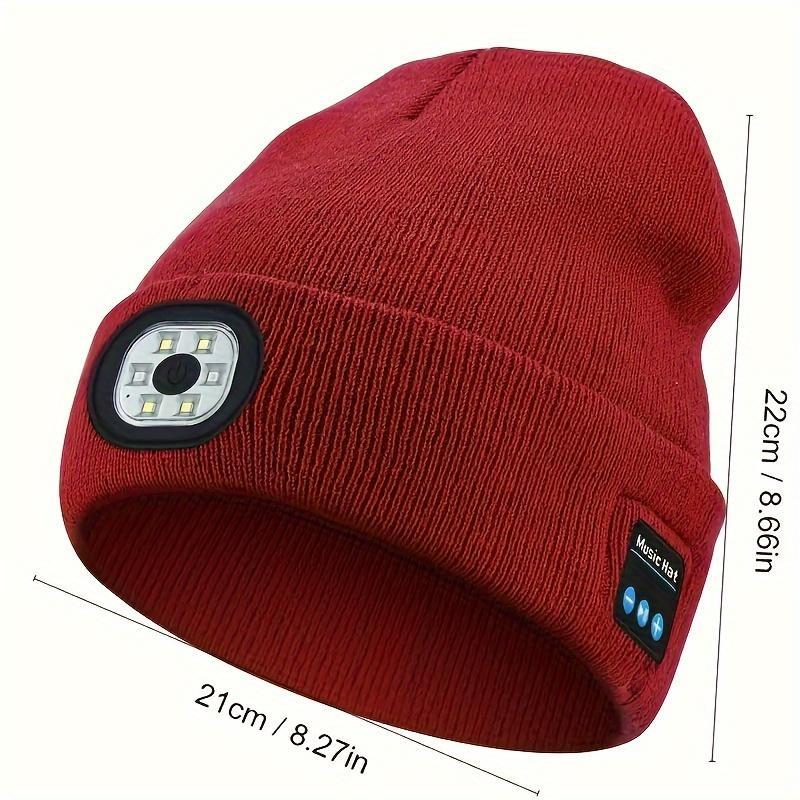 Music Beanie Hat with Lightweight Built-in Stereo Headphones, Rechargeable Wireless LED Music Hat, Warm Hat for Men & Women