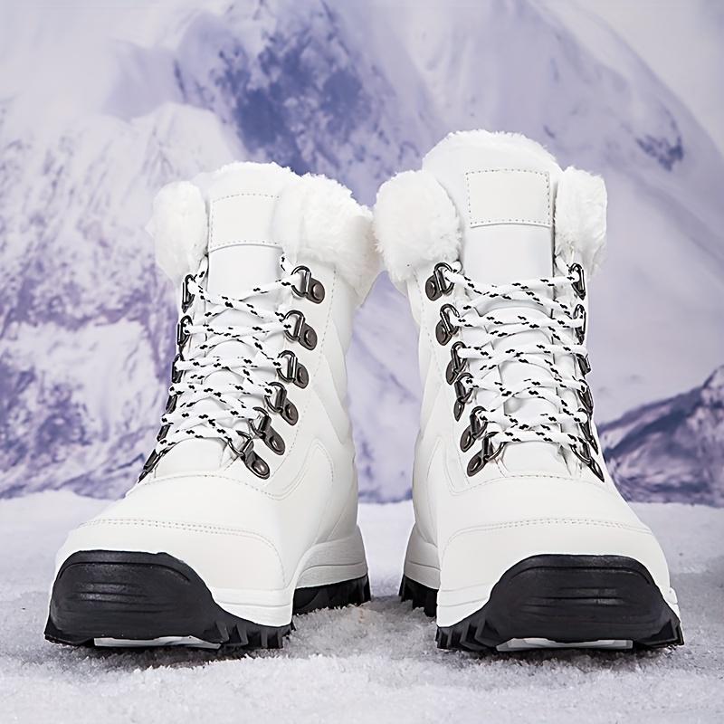 Women's Non-slip And Wear-resistant Thickened Warm Outdoor Snow Boots, Comfortable Solid Color High Top Hiking Boots