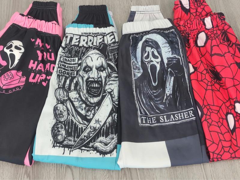 Preview You Can't Kill The BooGeyMan - purple, Halloween Jogger Pants, Horror Movie Pants, Jogger Pant For Men and Women, Horror Patchwork Sweatpants