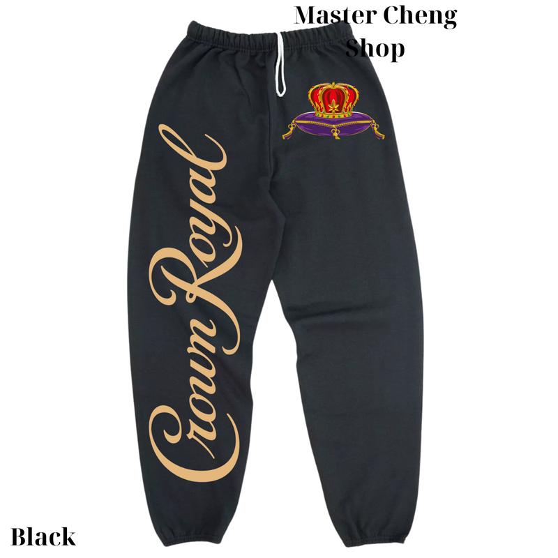 Streetwear Graphic Crown Royal Unisex Sweatpants For Running, Streetwear Hip Hop Joggers, Men Sweatpants Gift, Gift For Him Menswear Trouser