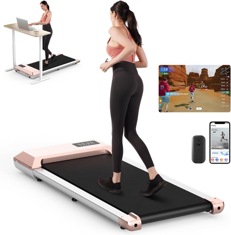 Walking Pad, Under Desk Walking Pad Treadmills for Home Office, 2 in 1 Walking Jogging Portable Desk Treadmill with APP&Remote Control LED Display, Easy Operation for Beginners