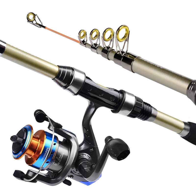 Fishing Rod & Reel Set, 1 Set Portable Carbon Fiber Long Casting Fishing Rod & Reel Set, Outdoor Fishing Accessories for Fishing Enthusiasts