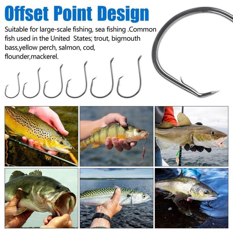 Fishing Hooks, Summer Gifts, 160pcs box Multi-size Stainless Steel Fishhook, Sharp Fish Hook with Box, Outdoor Fishing Accessories, Fishing Tackle Kit, Flyfishing, Solocamping, Picnicaesthetic, Christmas Gift