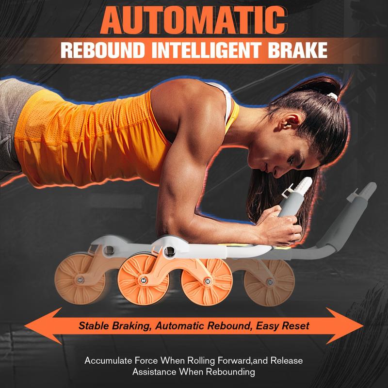 Elbow support automatic rebound abdominal wheel, abdominal exercise machine abdominal muscle roller, abdominal muscle training equipment, trolley core strengthening trainer fitness abdominal training