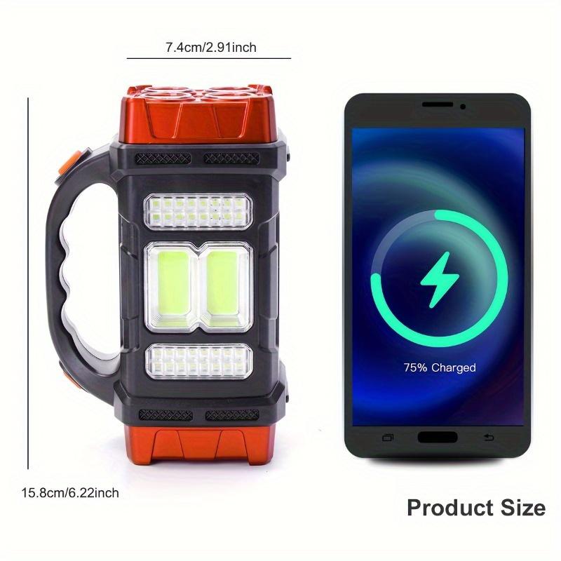 1pc USB Rechargeable LED Camping Flashlight, Multifunctional Portable with Side Light, 4 Lighting Modes, Perfect for Outdoor Activities, Emergency, Expedition, Includes USB Cable, 1500mAh Battery Capacity, Nickel Battery, No Laser Function