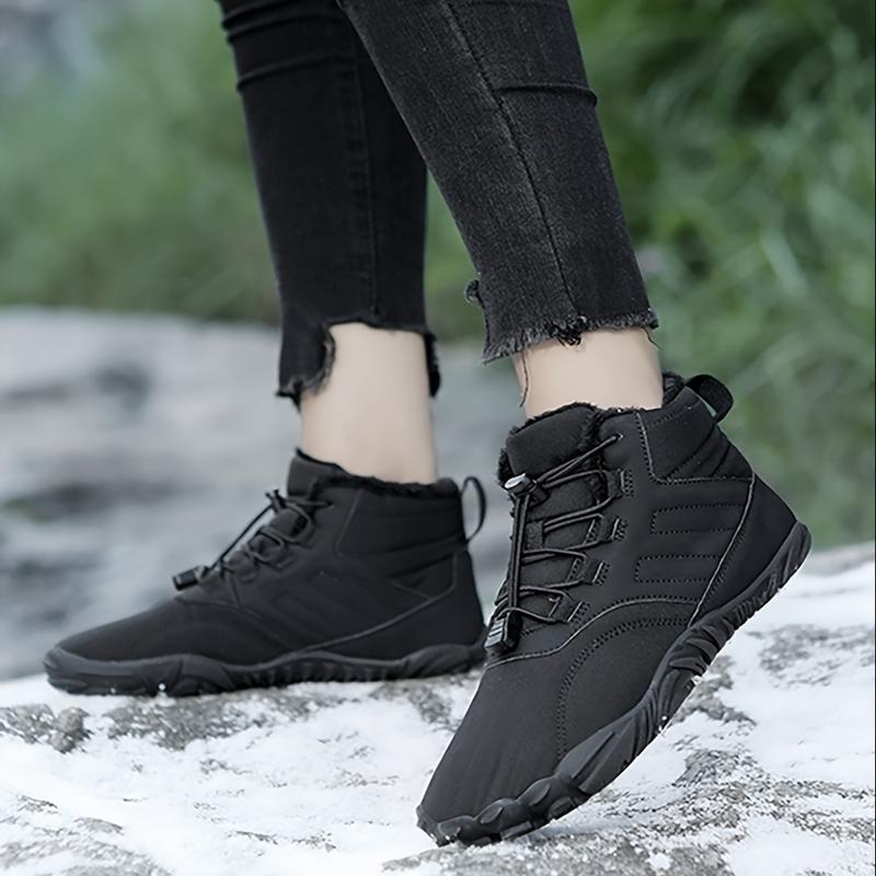 Barefoot Shoes Women Men Wide Toe Box Winter Cross Training Minimize Falling Difference Sole Cotton Boots Sneaker Hikie Shoes Snow Boots