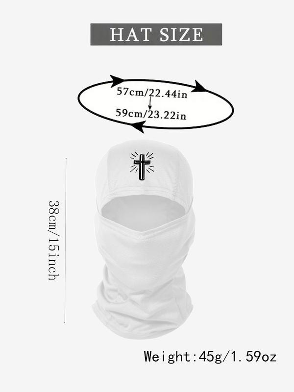 Unisex Sporty Cross Printed Face Covering Mask,  Trendy Outdoor Cycling Balaclava Hat, Windproof Sun Protection Face Covering Mask for Men & Women