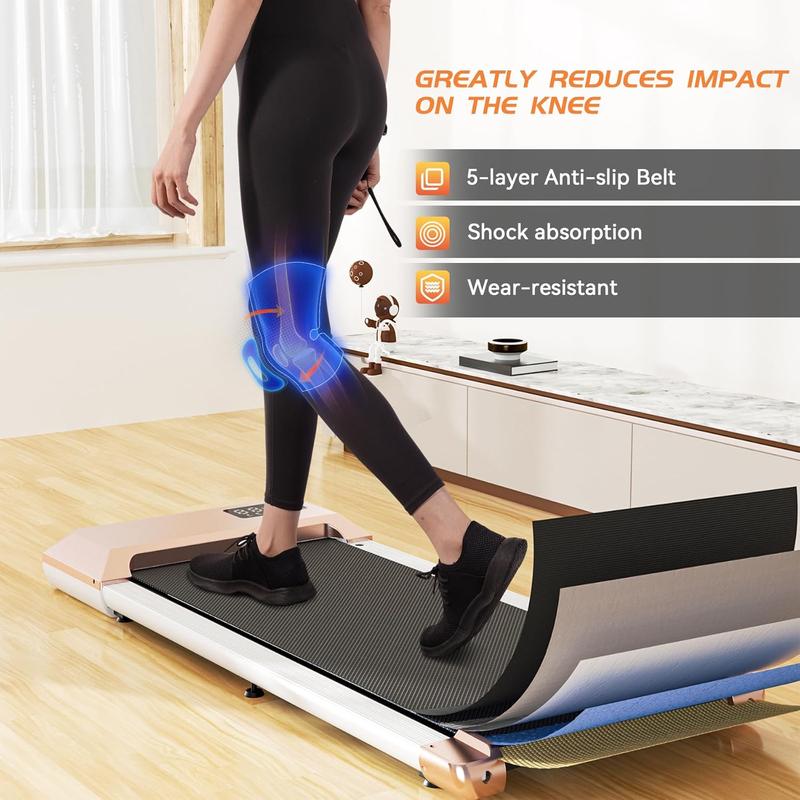 Walking Pad, Under Desk Walking Pad Treadmills for Home Office, 2 in 1 Walking Jogging Portable Desk Treadmill with APP&Remote Control LED Display, Easy Operation for Beginners