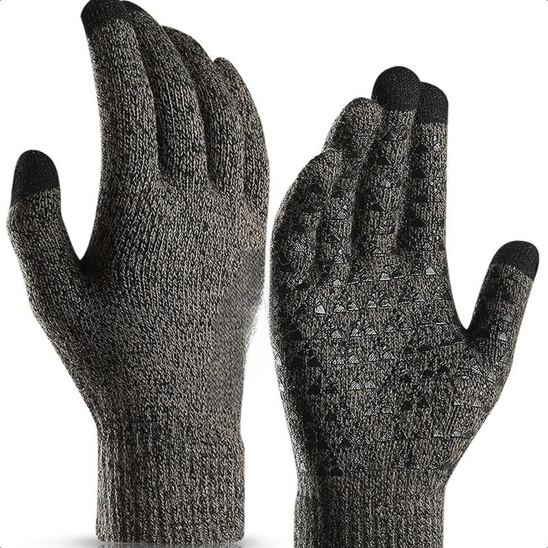 Winter Gloves for Men Women - Upgraded Touch Screen Cold Weather Thermal Warm Knit Glove for Running Driving Hiking